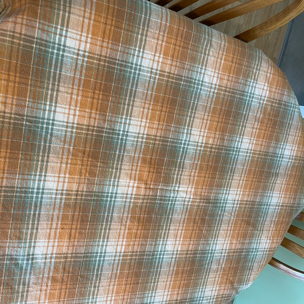 Plaid Home Accent Tablecloth in Orange and Green  54” x 52”